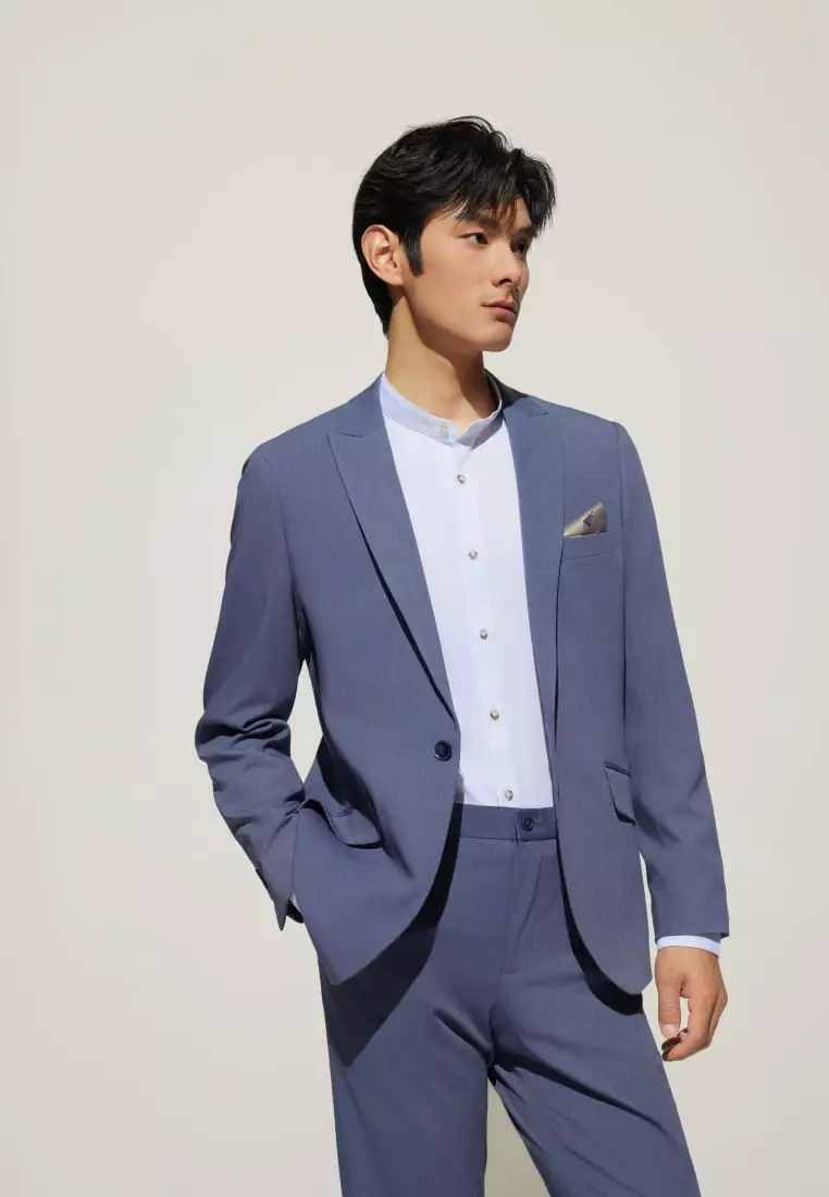 Multi-Way Stretch Smart Fit Texture Suit Blazer