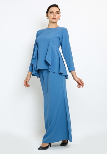 Jane-Kurung Modern style with drape detail from OWLBYND in Blue