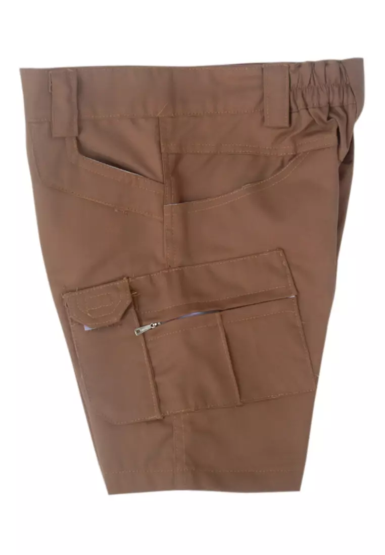 Two Mix Celana Pendek Cargo Anak Laki Bahan Katun Warna Coklat Tua Usia 1-10 Tahun 4166