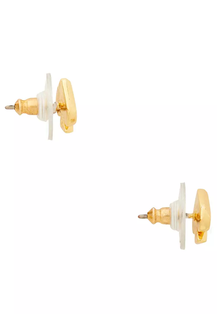 Everyday Spade Enamel Studs Earrings in Black o0ru3069