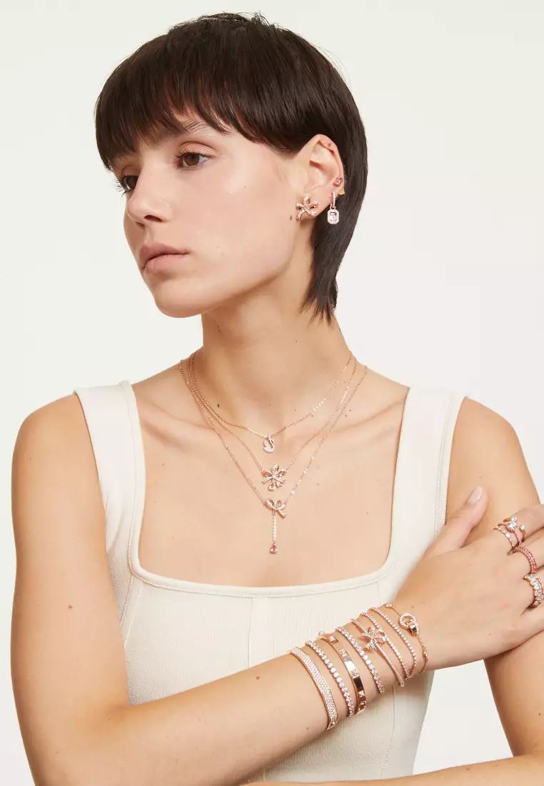 Buy Swarovski Tactic bangle, White, Rose gold-tone finish Online