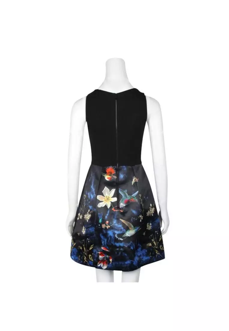 Alice and olivia black floral deals dress