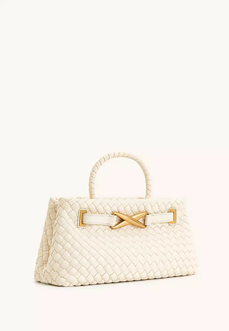 Elora Woven Tote Bag - White