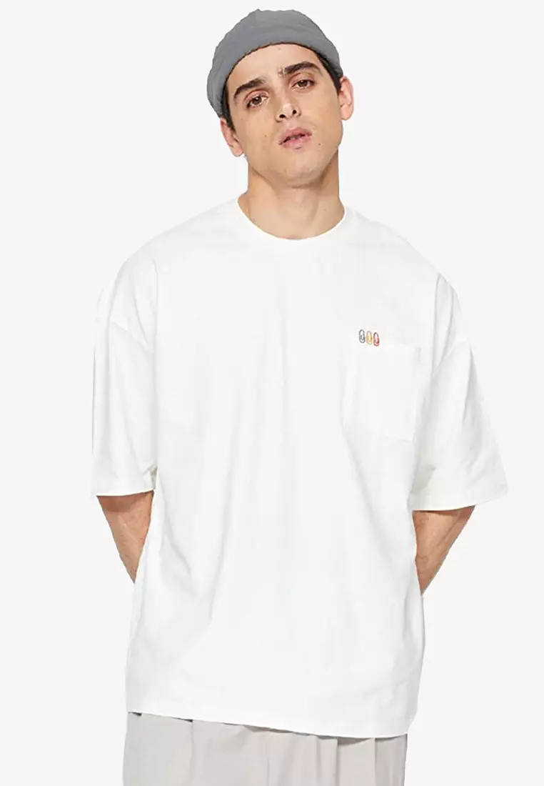 Oversize Embroidery Pocket T-Shirt