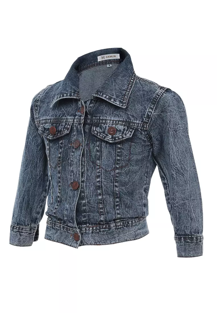 Fayre Jaket Jeans Wash Full Kancing Anak Laki-laki Childrens Outerwear Material Denim ORIGINAL - Snow Blue