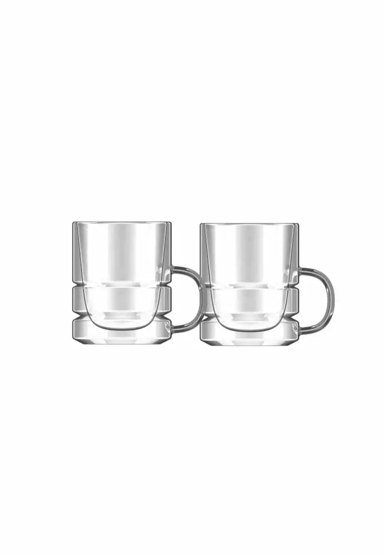 Espresso Cups Set Of 2, Insulated Espresso Shot Glass 4.3 OZ, Clear Glass  Expresso Coffee Cup with Handle, Borosilicate Espresso Accessories, Small Coffee  Cups for Espresso Machine, Tea Cup
