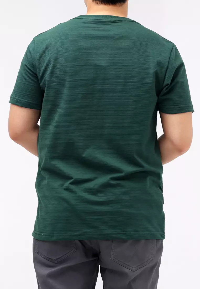 Round Neck Streaky Short Sleeves