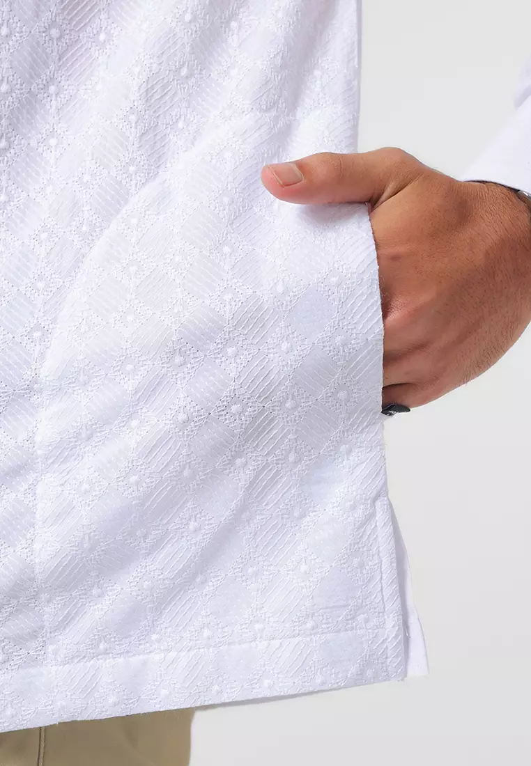 Kemeja Koko Pria Lengan Panjang SALMAN WHITE Baju Muslim Pria