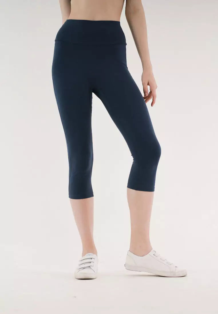 Cael Capri Legging Highwaist, Legging Wanita - Navy