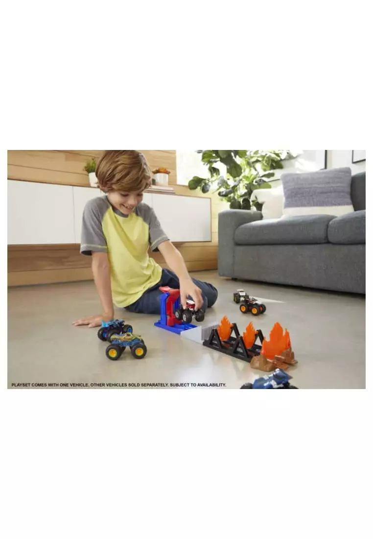 Buy Hot Wheels Monster Trucks Fire Through Hero Playset 2023 Online