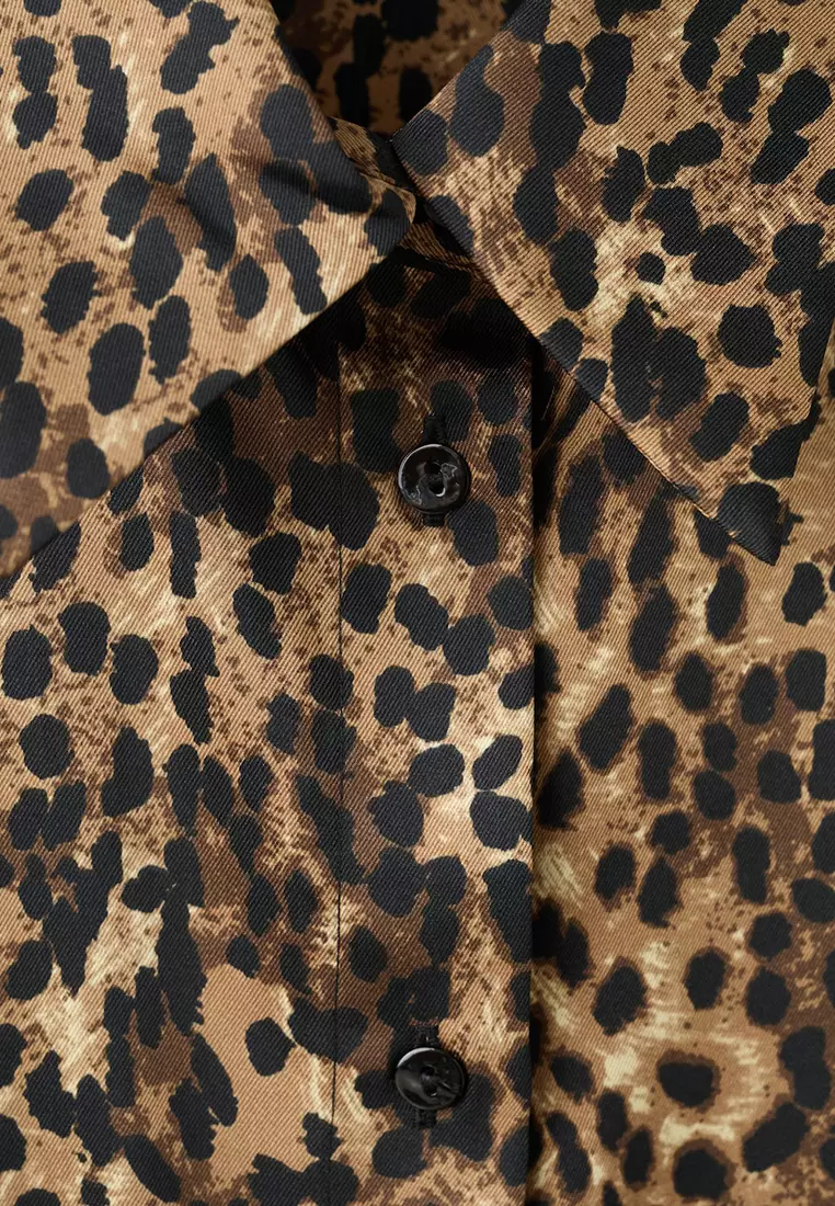 Leopard-Print Satin Shirt