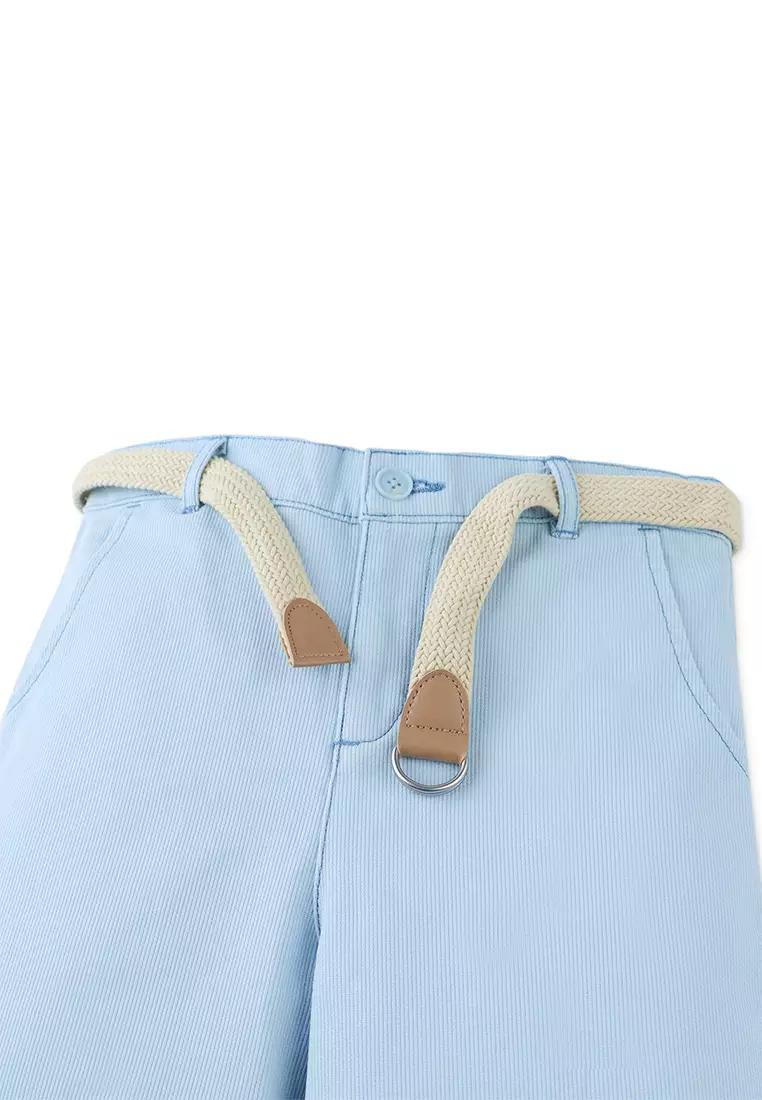 Sam Regular Fit Bedford Cord Shorts with Braided Cotton Belt