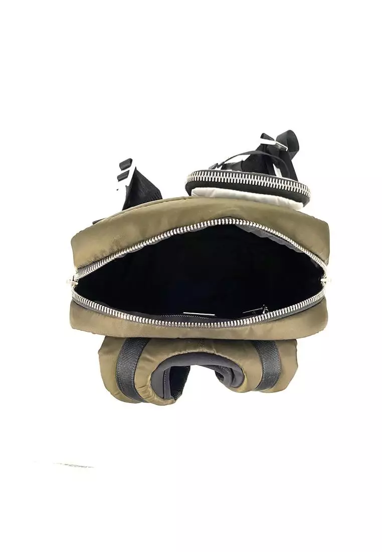 Prada 2VZ044 Zaino In Tessuto Pocket Green White