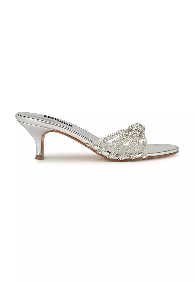 Discount on Nine West  shoes - SKU: Glitzy5 Sandals Silver