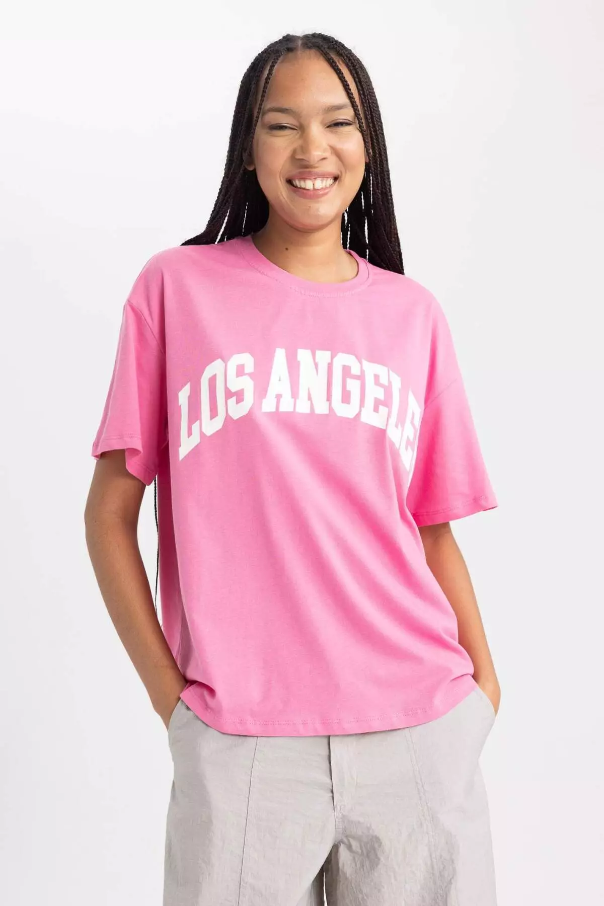 Oversize Wide Fit Crew Neck Short Sleeve T-Shirt B0661Axns