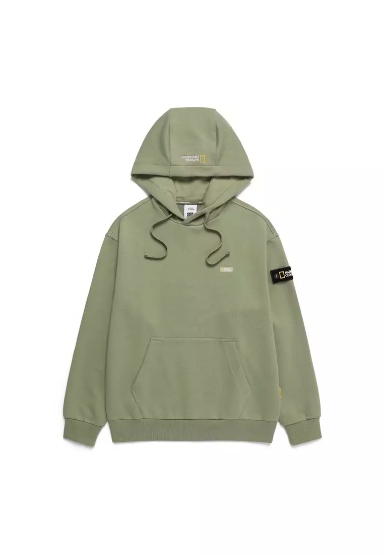 男女同款冰河圖案半寬鬆連帽衛衣