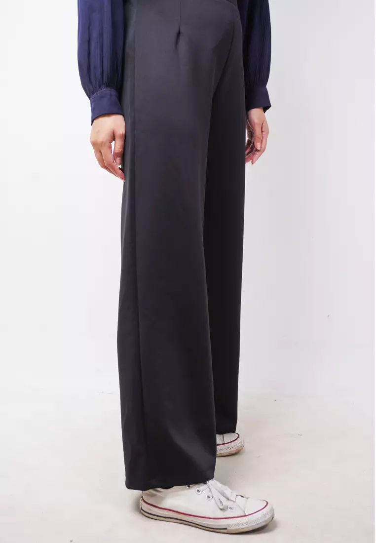 LC013 TDLA Kulot High Waist Scuba Aiko Black