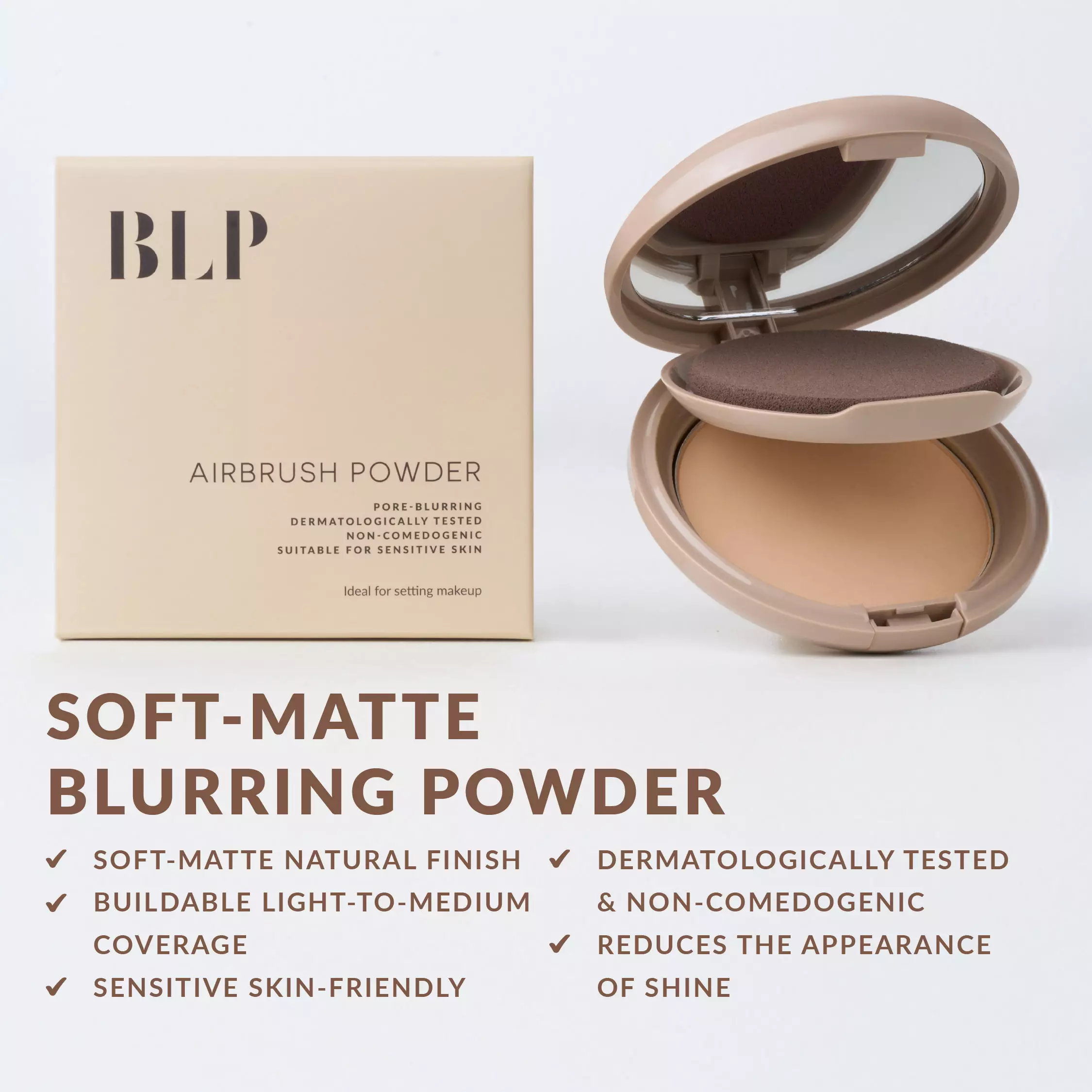 BLP - Airbrush Powder - Medium Beige - Bedak Padat