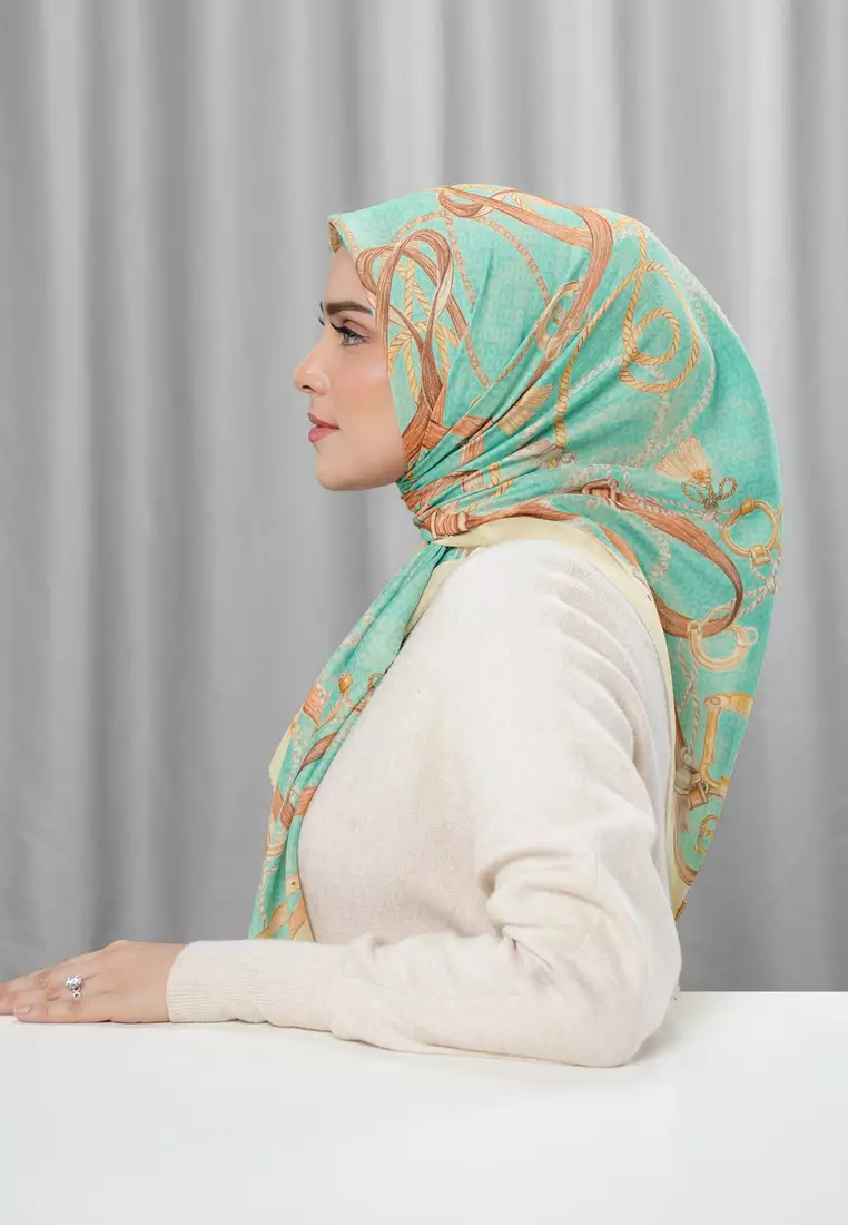 Alexandra Silk Jacquard Square - Verdant