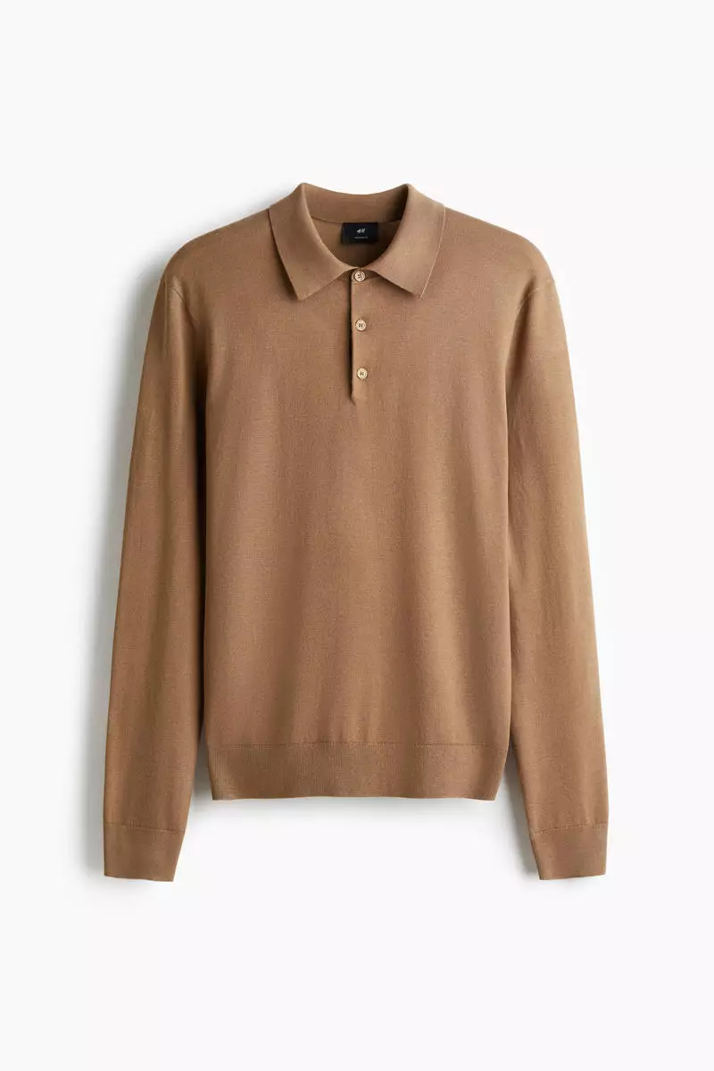 Regular Fit Fine-knit polo shirt