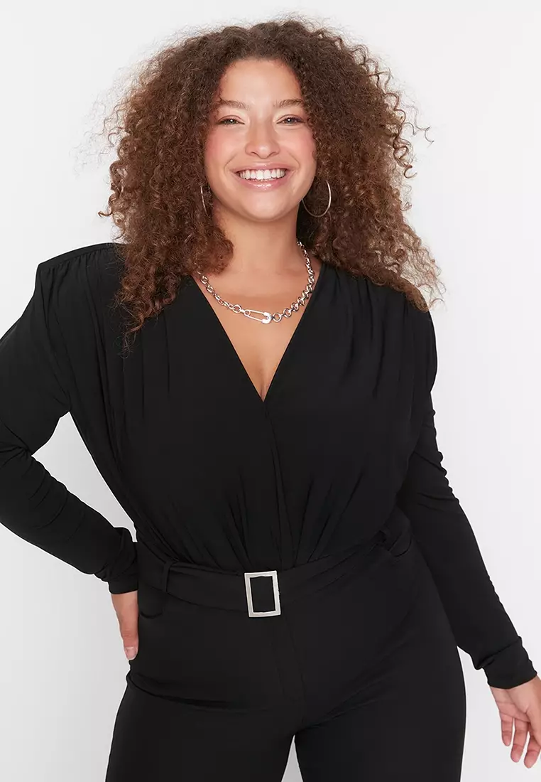 Plus Size Knitted Padding Double Breasted Bodybuilding with Snap fastener