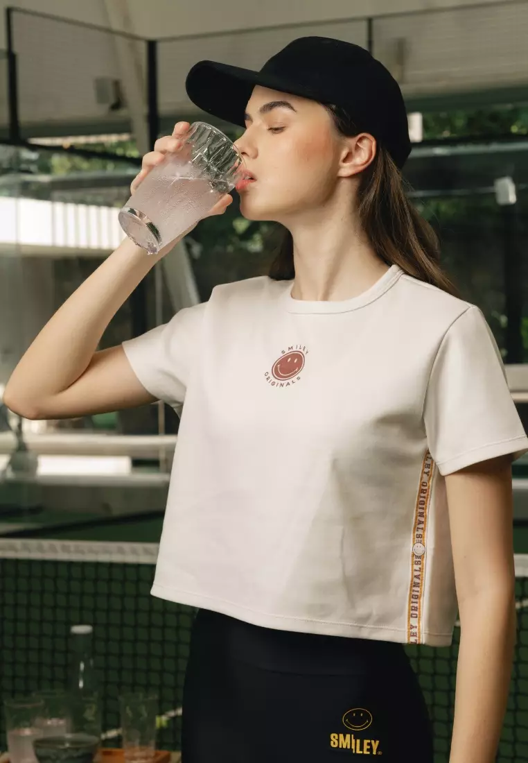 Cozy Smiley Tee - Pearl