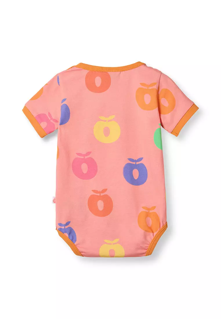 Short-sleeved baby body with apples