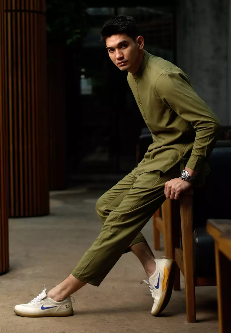 OXCON Kemeja Setelan Koko Kurta Moslem Wear Sage Green