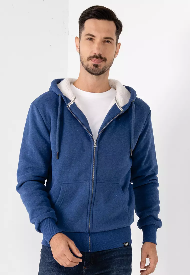 mens navy blue zip up fleece