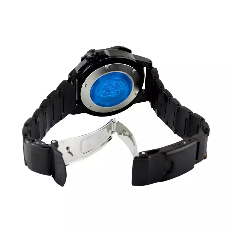 Jam Tangan Pria Seiko Automatic SKZ285K1 Samurai Shurikane Diver 200M Black Dial Black Stainless Steel Strap