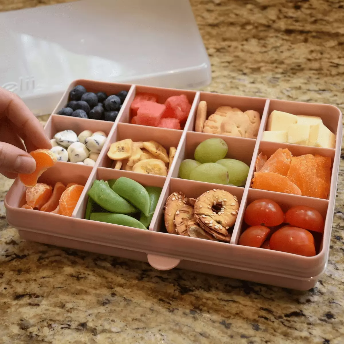 Melii Snackle Box Regular 12 Compartment Pink - Kotak Tempat Snack Bersekat Premium BPA Free