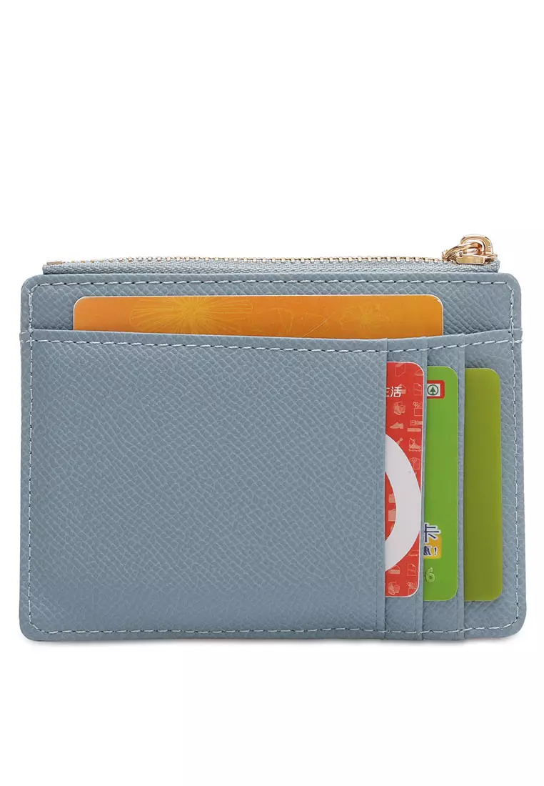 Women's Card Holder With Coin Compartment - Blue