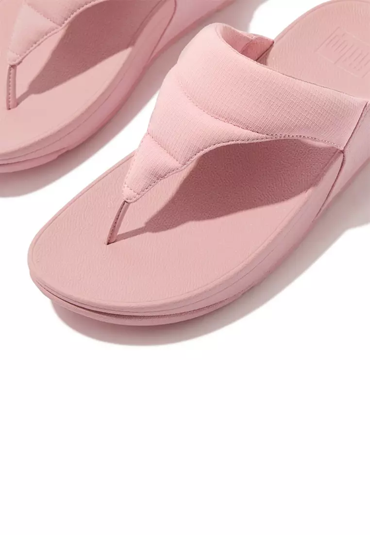 FitFlop LULU Water-Resistant Quilted Ripstop Toe-Post Sandals - Soft Blush (ID1-B48)