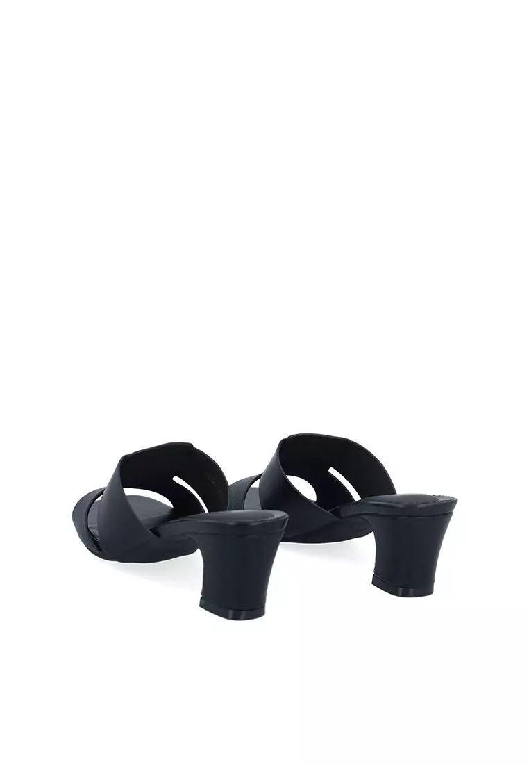 Black Everyday Step Heeled Sandals