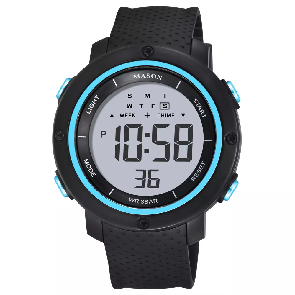 Mason Jam Tangan Pria - Black Tosca - Rubber - MDG-5115T-BLB