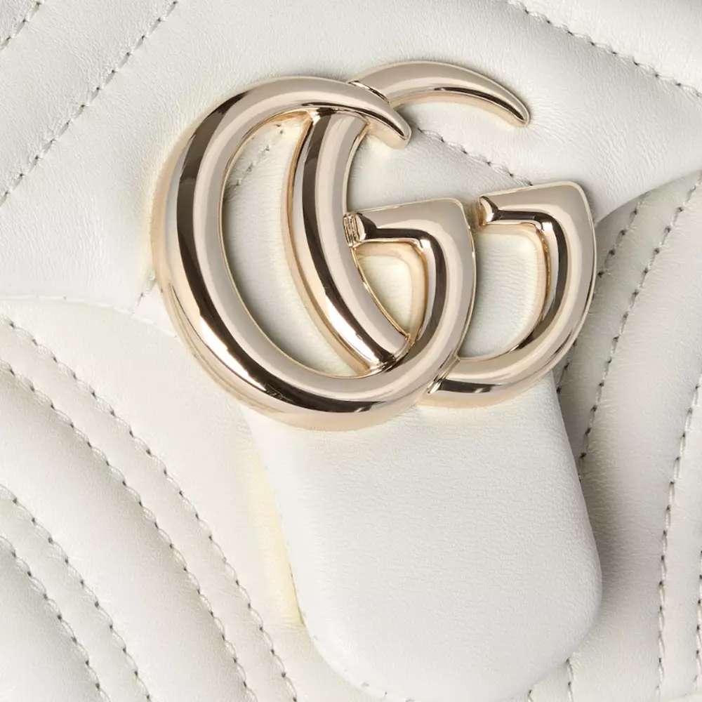 GG Marmont Small Shoulder Bag White Ghw