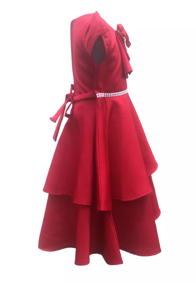 Two Mix Dress Anak Perempuan Bahan Satin Premium Usia 1-12 Tahun Y876