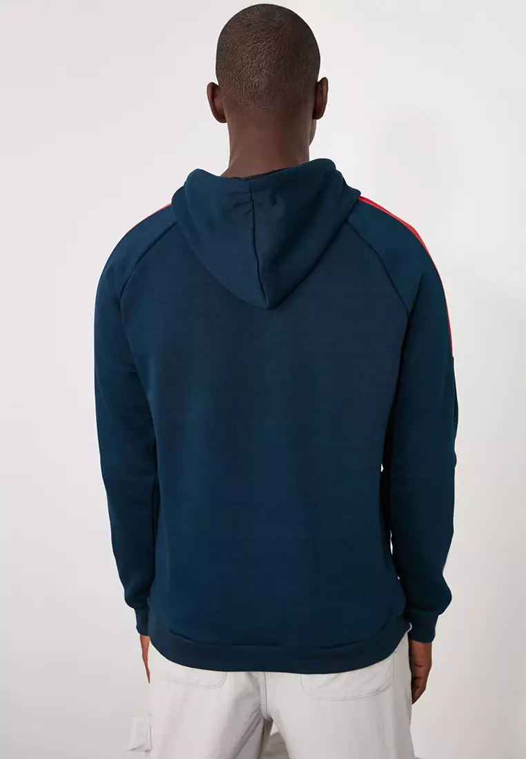 Color block hoodies top
