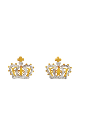 TOMEI gold TOMEI Crown Earrings - Ooh La La Collection, Yellow Gold 916 (9Q-YG1101E-2C) (1.77G) ED508AC842776DGS_1