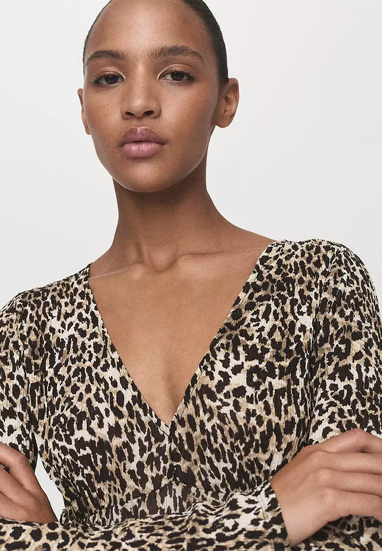 Printed V-Neck Dress