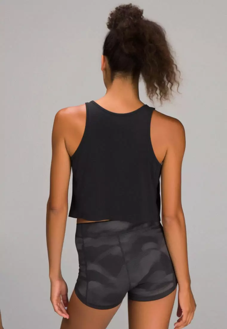 LSC13 Kaos Crop Tank Top Olahraga Gym Crossfit Td BOLT 4 way stretch anti bau nanoamid hitam