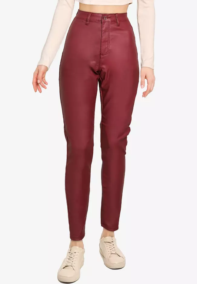 Black vice high waisted coated skinny jeans top