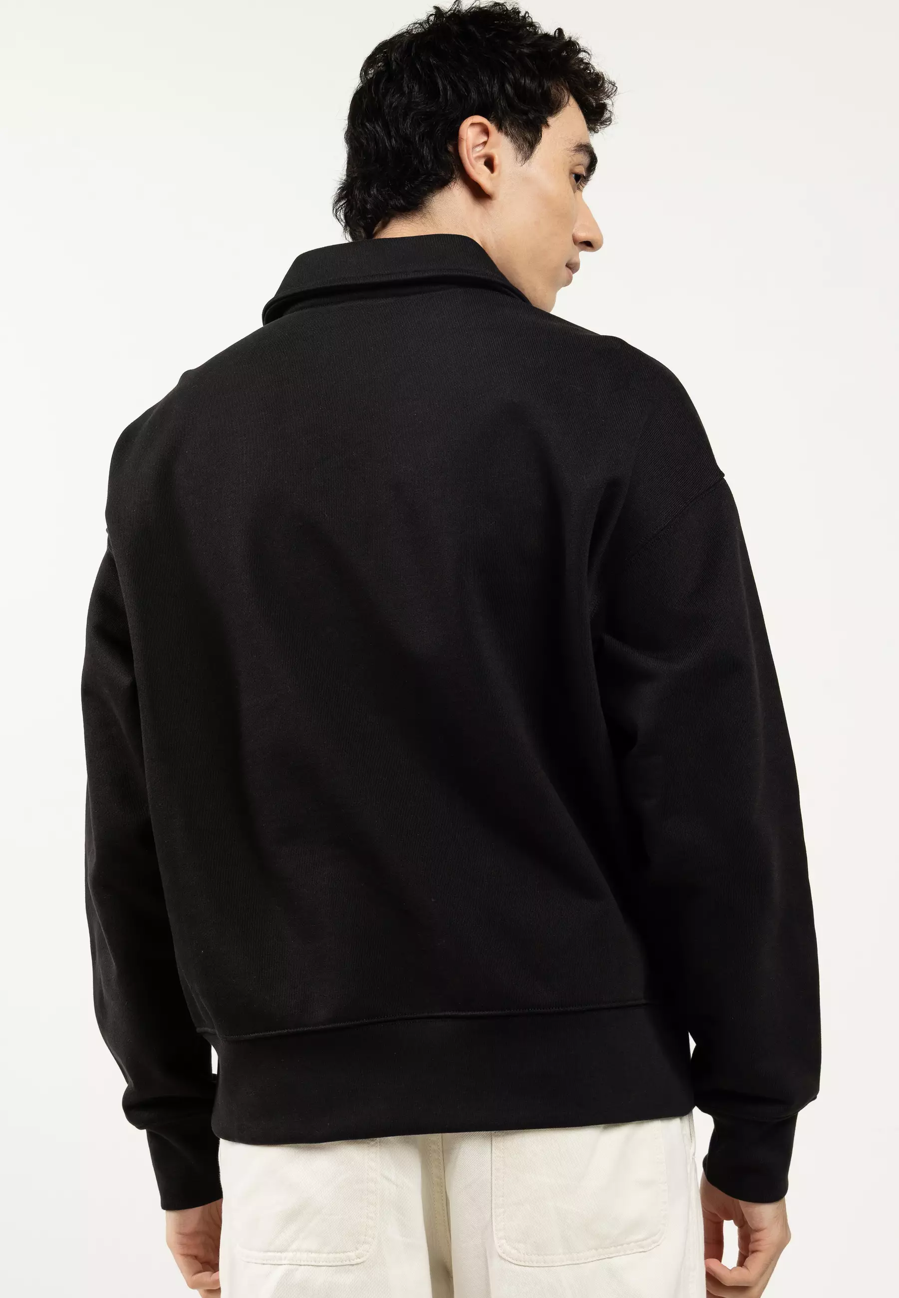 Long Sleeve Heavyweight Terry Emblem Polo Sweatshirt - Calvin Klein Jeans