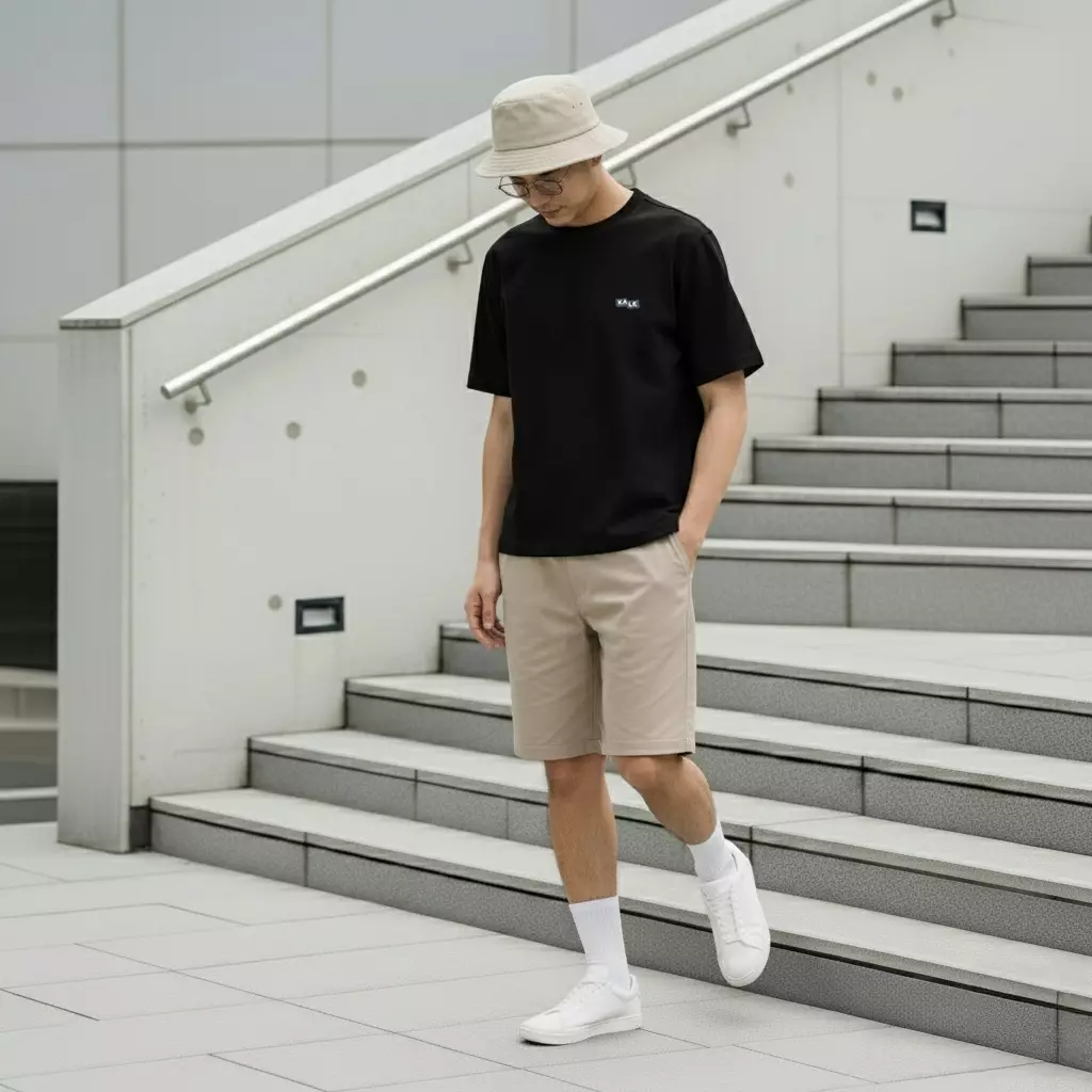 Kale PLUTO BLACK T-shirt Cotton Cloudy Boxy Fit - Kaos Korea - Atasan Kaos Pria - Kaos Basic Pria