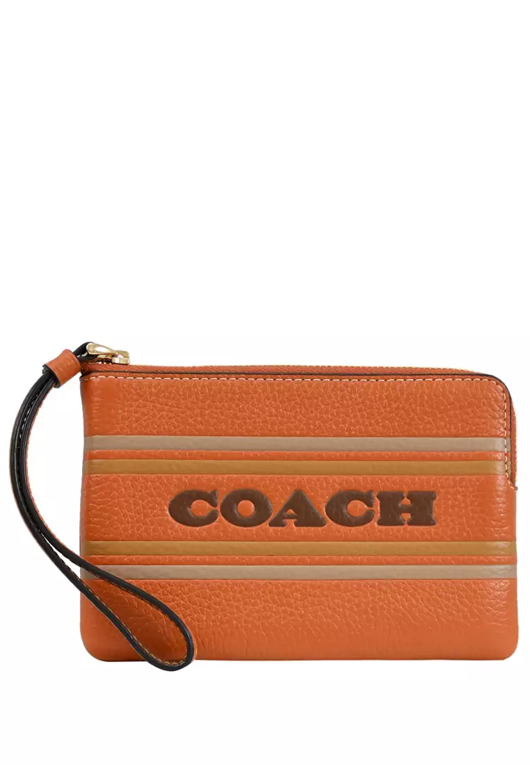 Coach stripe wristlet discount