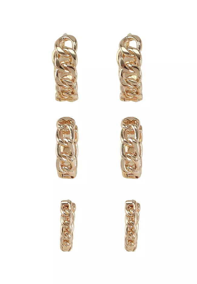 Gold chain deals and earrings set