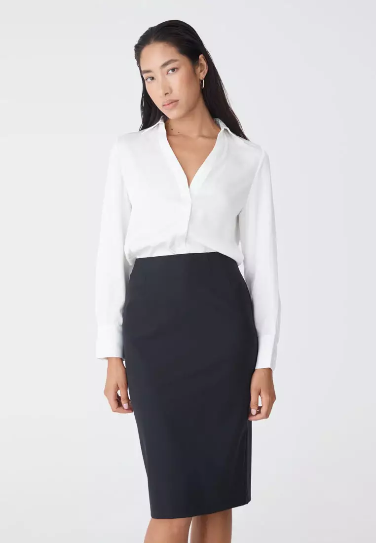 Lila V-Neck Satin Blouse