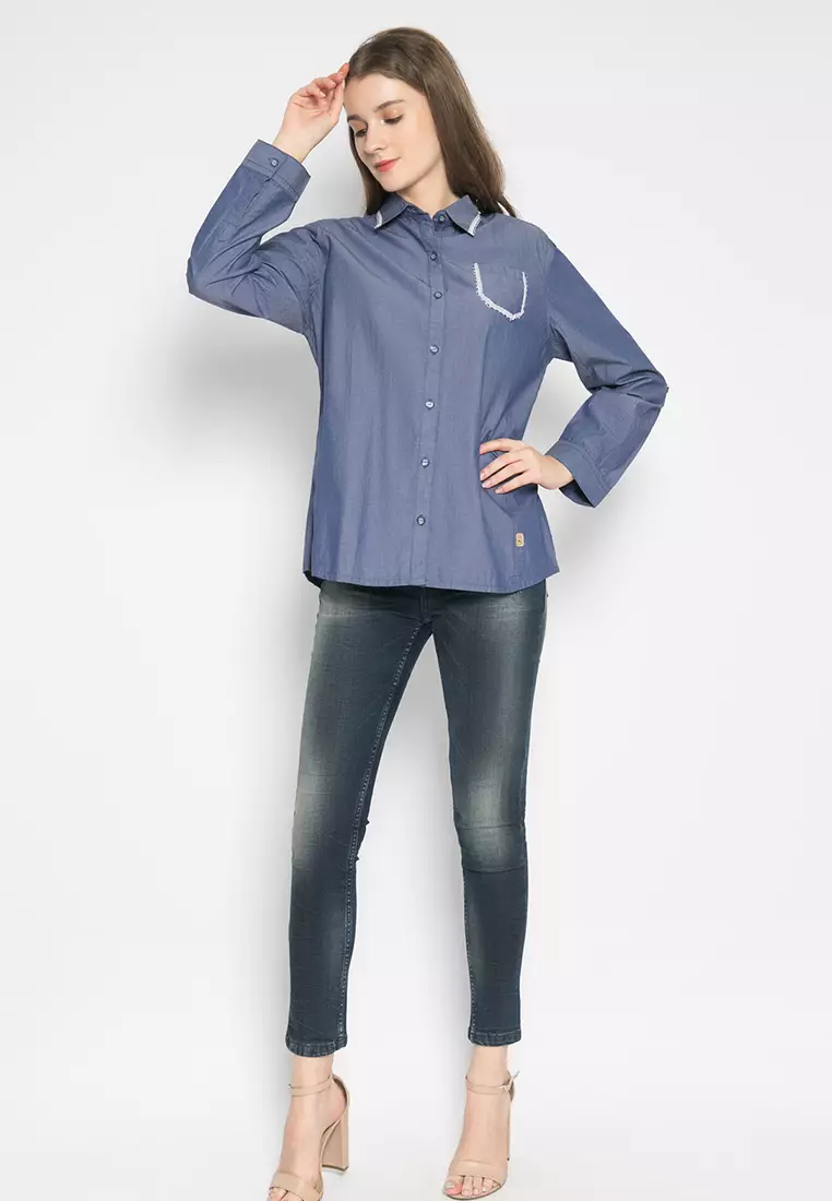 LGS - Kemeja Wanita - Motif  - Biru - Regular Fit -LSH.386.S1238L.491.C L/S