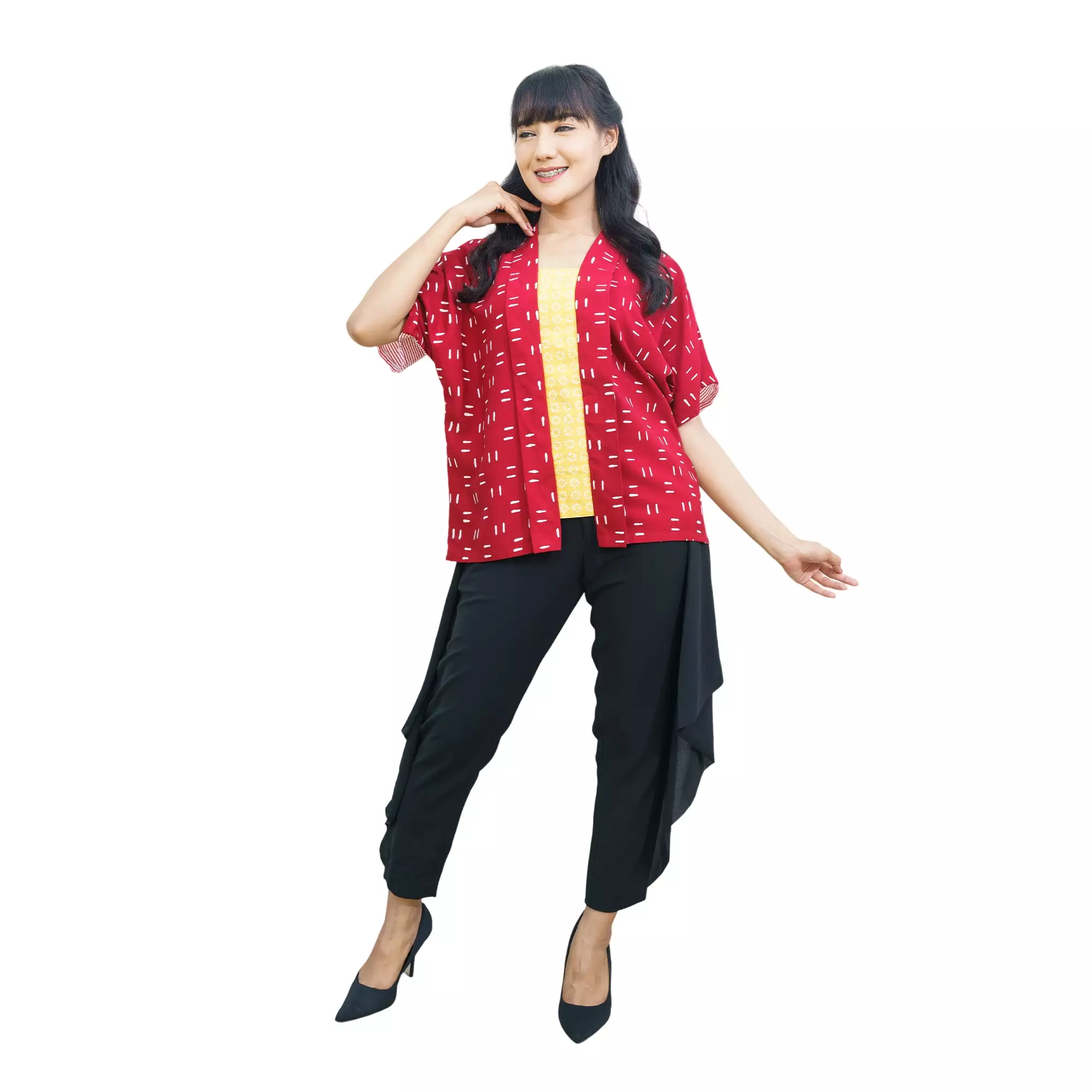 Blouse Batik Wanita - Bhatara Batik Nadia - Atasan Batik Modern Lengan Pendek