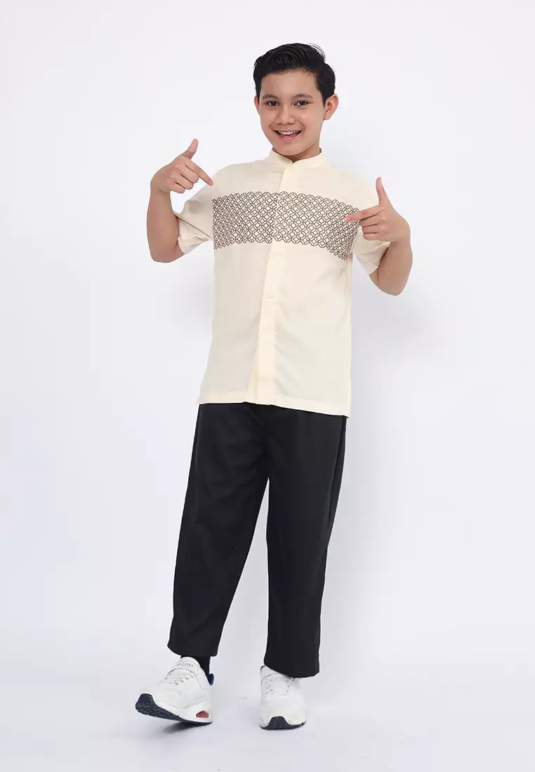 Kids Baju Koko Set Anak Laki Oriental Cream - MODERN